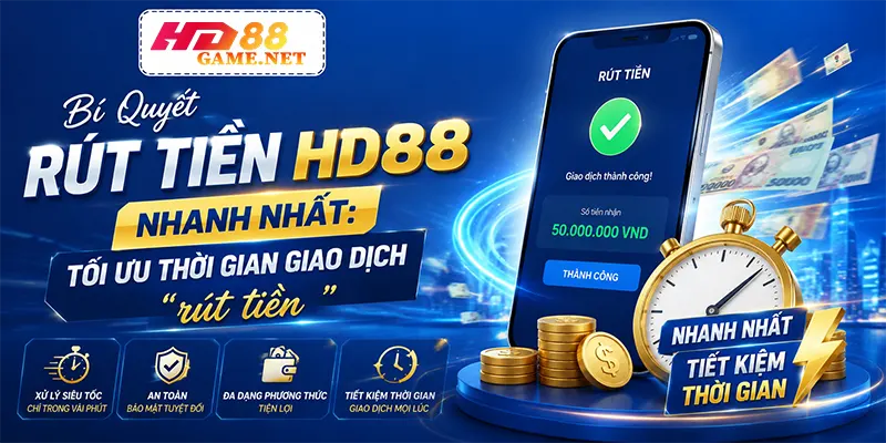 Bí Quyết Rút Tiền HD88 Nhanh Nhất Tối Ưu Thời Gian Giao Dịch