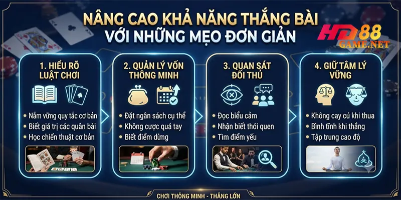 Nâng Cao Khả Năng Thắng Bài Với Những Mẹo Đơn Giản