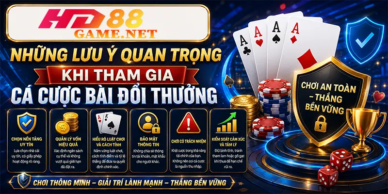 Những Lưu Ý Quan Trọng Khi Tham Gia Cá Cược Bài Đổi Thưởng