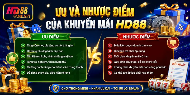 Ưu và nhược điểm của khuyến mãi HD88